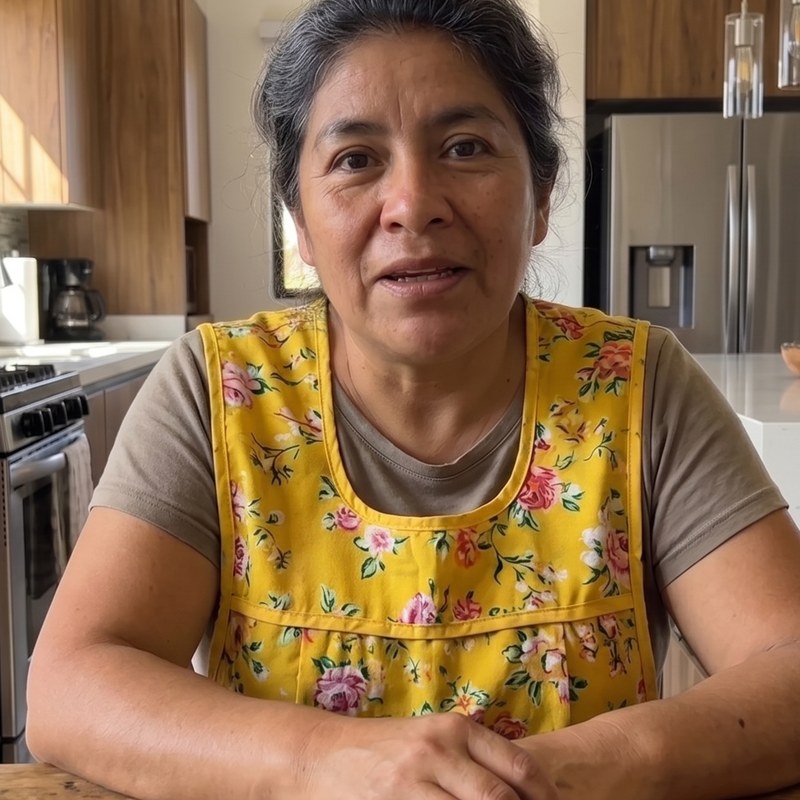 Abuela Rosa at her kitchen table
